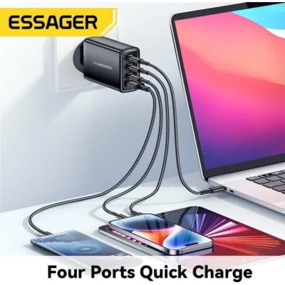 Зарядний пристрій Essager 3xUSB-C + 1xUSB 120W GaN (ECT3CA-JZB01-Z) Вінниця - фото 3