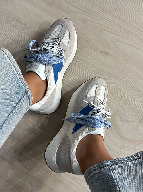 Кросівки жіночі Hengji 23-23 комбіновані замша з сіткою подвійний шнурок сірі, 38, 24 см Київ - фото 18