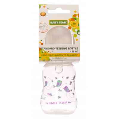 Бутылочка для кормления Baby Team с талией и силиконовой сос.125 мл (1111_белый) Винница