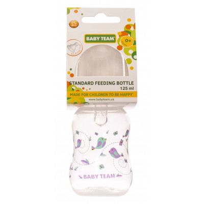 Пляшечка для годування Baby Team з талією та силіконовою сос. 125 мл (1111_белый) Вінниця - фото 2