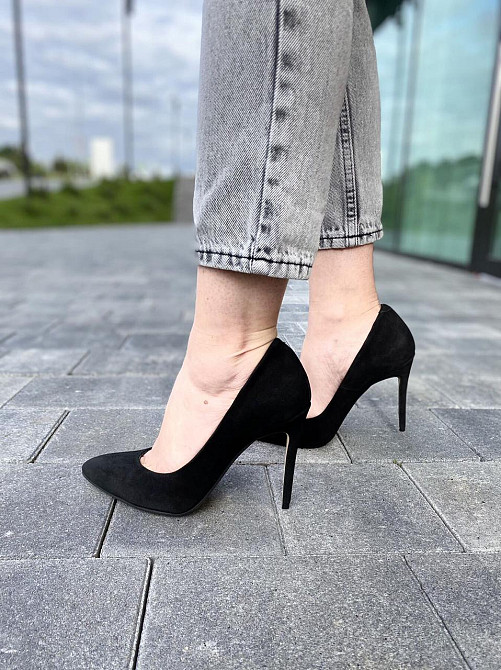 Туфлі жіночі M-LUX чорні замша натуральна каблук 10см 36р 37р (91020) Коломыя - изображение 3