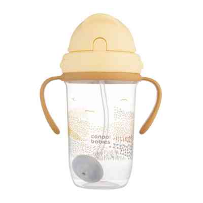 Поїльник-непроливайка Canpol babies MOUNTAINS з трубочкою і обтяжувачем, 270 мл, бежева (56/620_bei) Вінниця