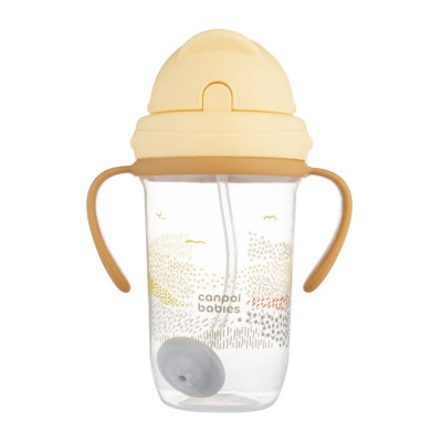 Поїльник-непроливайка Canpol babies MOUNTAINS з трубочкою і обтяжувачем, 270 мл, бежева (56/620_bei) Вінниця - фото 4
