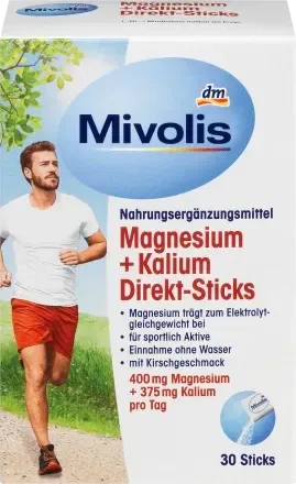 Міволіс Магній + калій  Стіки Mivolis Magnesium + Kalium Direkt-Sticks 30 St., 112,5 g Львів - фото 1