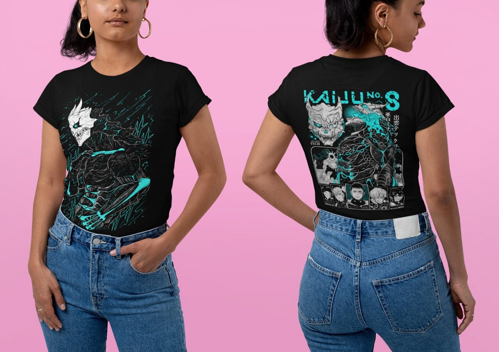 Футболка для хлопчика з аніме принтом Каіджу Но Міна Схіро оверсайз (зріст від 165 до 180) Чорний AnimeJ0028m Дніпро - фото 1