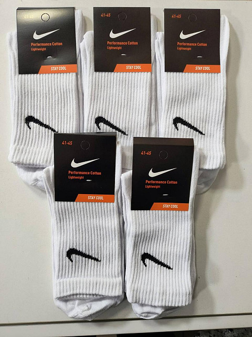 Набір якісних чоловічих високих бавовняних шкарпеток 3 штук Nike 3 41-45 Київ - фото 4