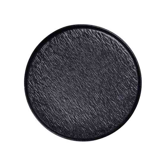 Чорна плоска фарфоровая тарілка 25 см Київ