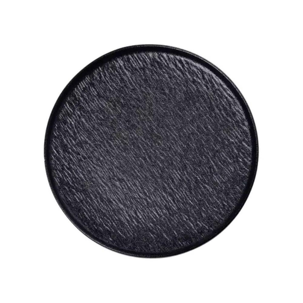 Черная плоская фарфоровая тарелка 25 см Киев - изображение 3