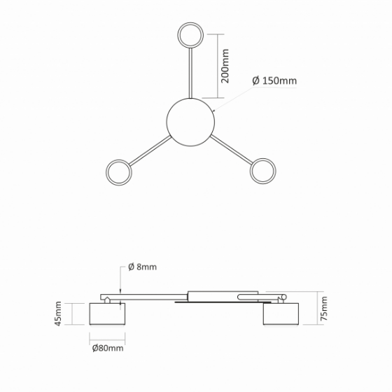 LED Світильник під лампу 3*GX53 накладний чорний VL-SPF20B-B Videx Житомир - изображение 3