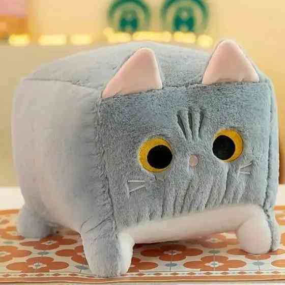 ПЛЮШЕВАЯ ПОДУШКА 20см ТАЛИСМИН КВАДРАТНЫЙ КУДЛ КОТ КОТЕНКА 20 СМ сірий Київ