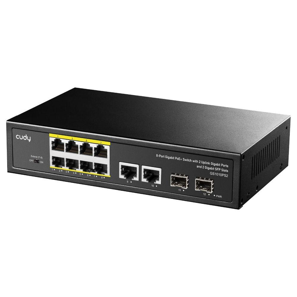 PoE-комутатор 12-портовий некерований Cudy GS1010PS2 гігабітний з 8 портами PoE+, 120W (73-00541) Киев - изображение 9