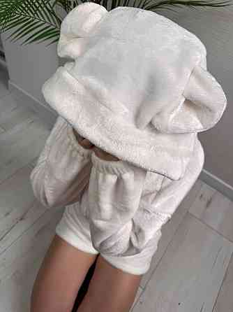 Жіноча тепла повсякденна махрова піжама щільна двостороння махра Одеса