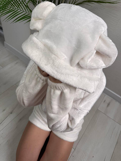 Женская теплая повседневная махровая пижама плотная двухсторонняя махра Одесса - изображение 2