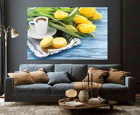 Картина полотно у вітальню / спальню  Жовті тюльпани  MLP_369 ( 60х30см ) 50x100 см Київ