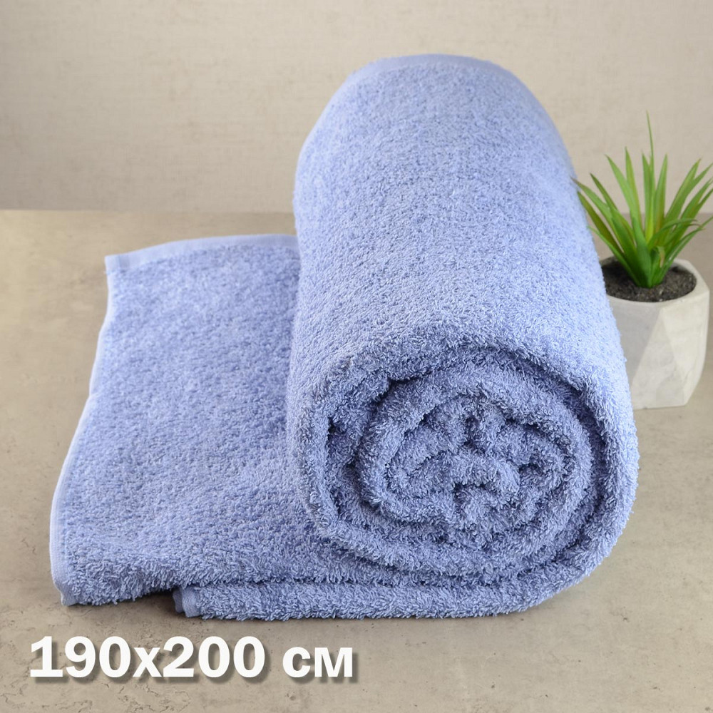 Простирадло махрове GM TEXTILE 190х200см 400г/м2 (Блакитний) Суми - фото 1