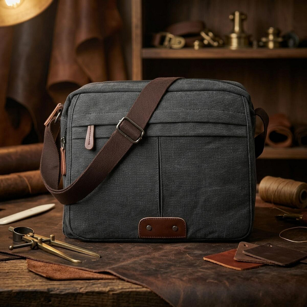 Сумка мужская Vintage 14585 Серая Киев - изображение 13