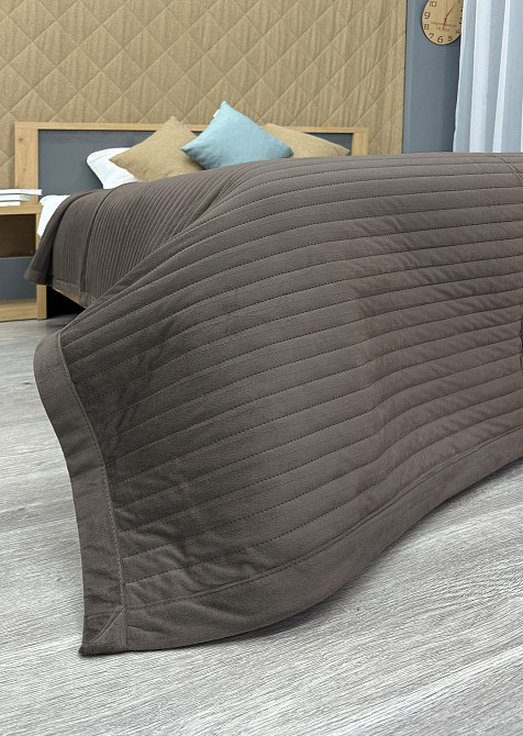 Покривало велюрове Кing Size 220х240 см колір венге (85-210) Київ - фото 6