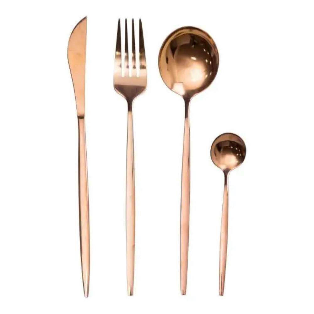 Набор столовых приборов 24 предмета набор ложек вилок и ножей на 6 персон Бронзовый HP-20-44 Киев - изображение 1