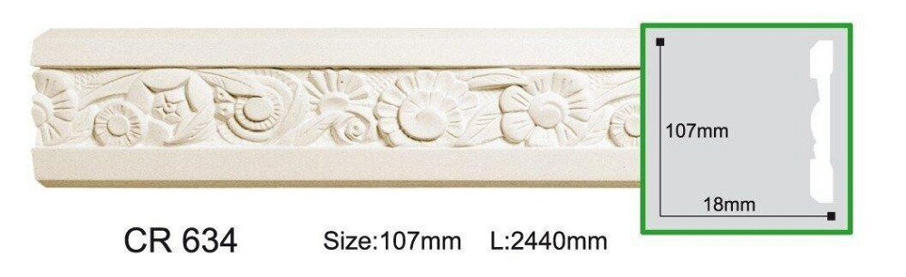Молдинг поліуретановий з орнаментом Gaudi Decor CR 634 Дніпро - фото 1