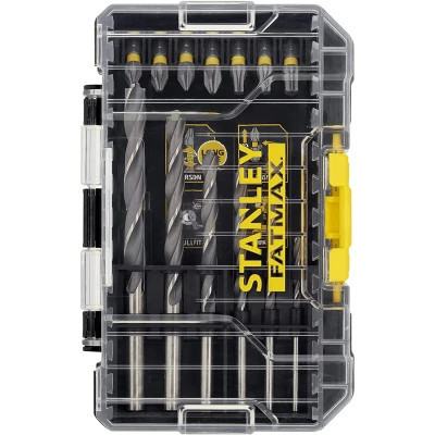 Набір свердл і біт Stanley FatMax, Phillips, Pozidriv, Torx, Pz1, Ph1, T20, L 25, 50 мм, 19 шт, кейс (STA88554) Вінниця - фото 1