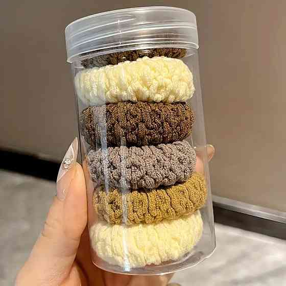 Набір жіночих гумок для волосся, пучків, хвостів м'які 6 шт, міцні, спандекс еластичні, однотонні різнокольорові Кам'янець-Подільський