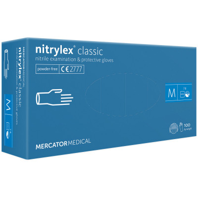 Медичні рукавички Mercator Medical Nitrylex Classic Нітрилові Неопудрені діагностичні Розмір M Сині 100 шт. (3.1010) (5906615004905) Вінниця - фото 1