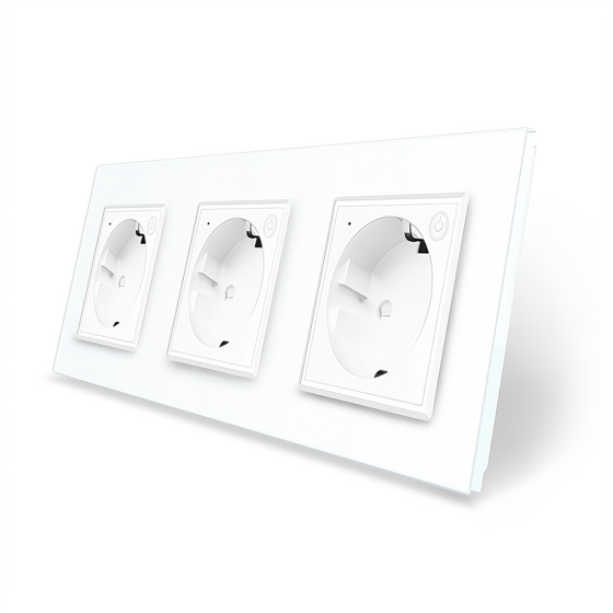 LIVOLO Тримісна розумна розетка ZigBee із заземленням Livolo білий (VL-C7FCTC16AZ-6WP) Коломия