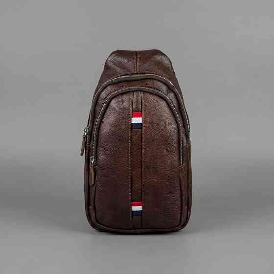 Коричневая мужская сумка на грудь (слинг) Leather Collection (696) Киев