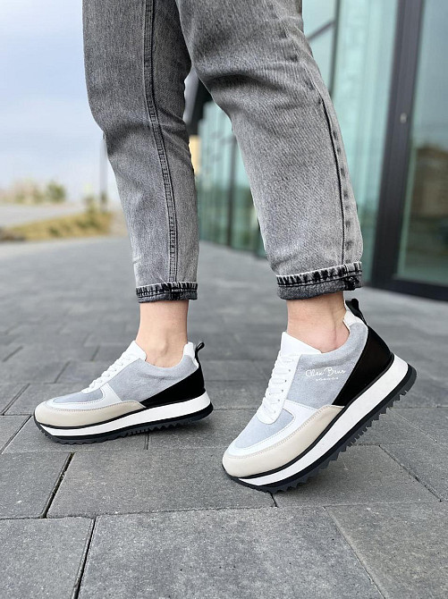 ALEX BENZ Кросівки жіночі ALEX BENZ DJ66 сірі (весна-осінь, шкіра+замша натуральна) (5014) Коломия - фото 1