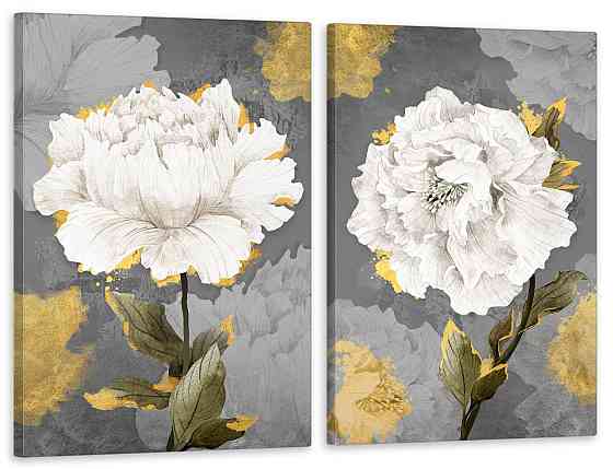 Модульная картина в гостиную / спальню   Білі квіти  TLV-2_064 90x132 см Київ