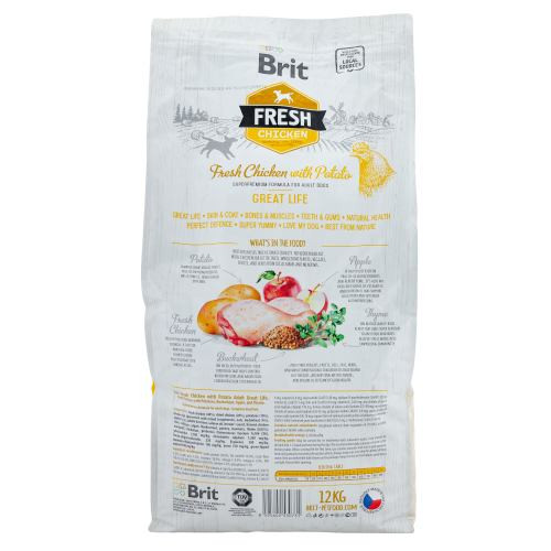 Корм сухий Brit Fresh Chicken/Potato Adult для дорослих собак всіх порід з куркою та картоплею 12 кг Київ - фото 3