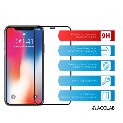Скло захисне ACCLAB Full Glue ESD Apple Iphone X/XS/11 Pro (1283126532139) Вінниця - фото 2