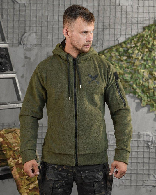 Тактическая кофта флисовка олива  на змейке Одесса - изображение 11
