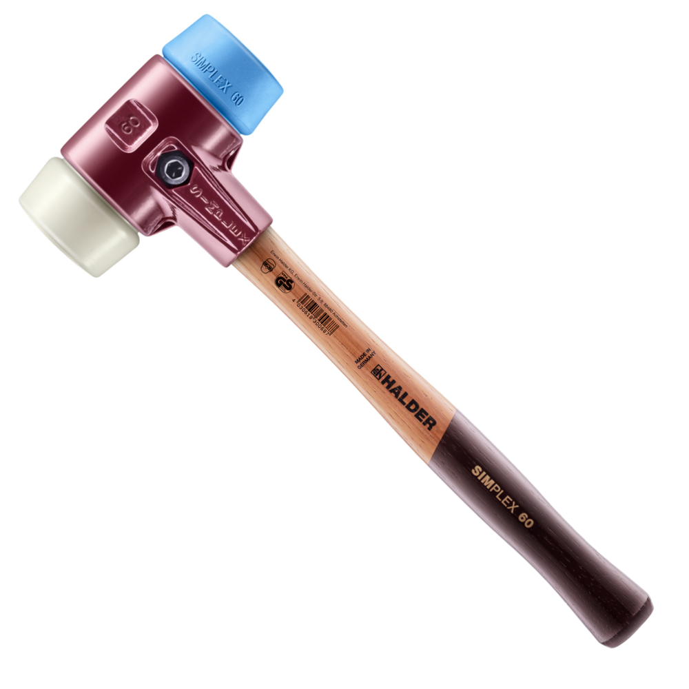 Молоток HALDER Simplex 3018 насадки із синього поліуретану, білого нейлону Одеса - фото 1