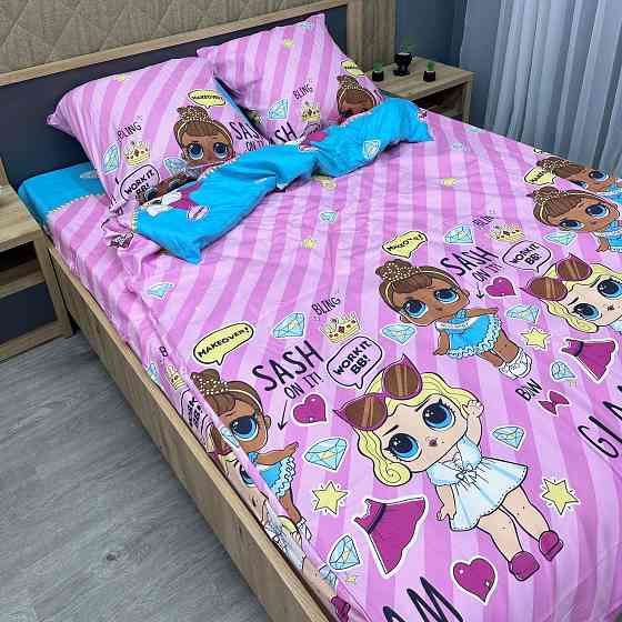 Комплект детского постельного белья Фланель, Koloco Полуторный 150х210 с разноцветным принтом (88-060) Киев