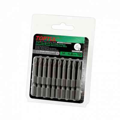 Набор бит Toptul для шуруповертов магнитных 10шт 1/4