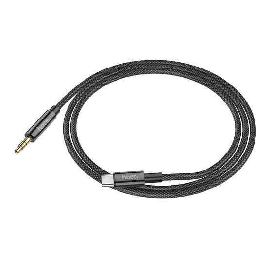Аудио кабель HOCO UPA19 Type-C to 3.5mm male, nylon braid, 1m, Black Одесса