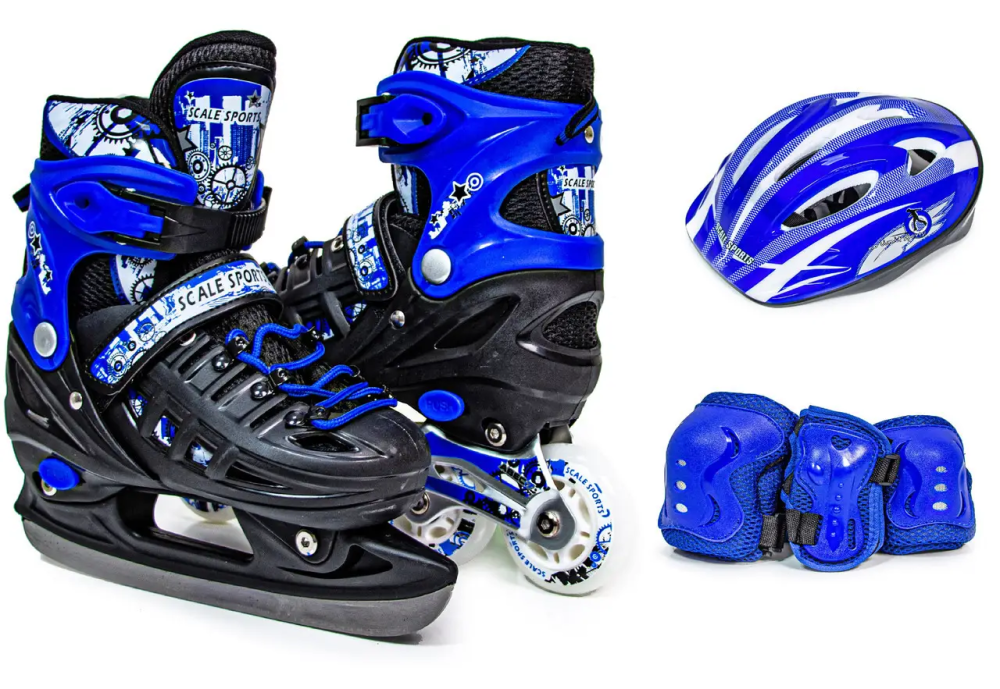 Комплект Ролики - Коньки 2В1 SCALE SPORTS Синие, размер 29-33 Одесса - изображение 1