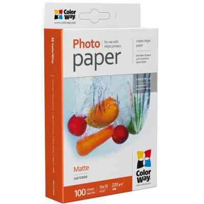 Фотобумага ColorWay 10x15, 220г, matte, 100л (PM2201004R) Винница