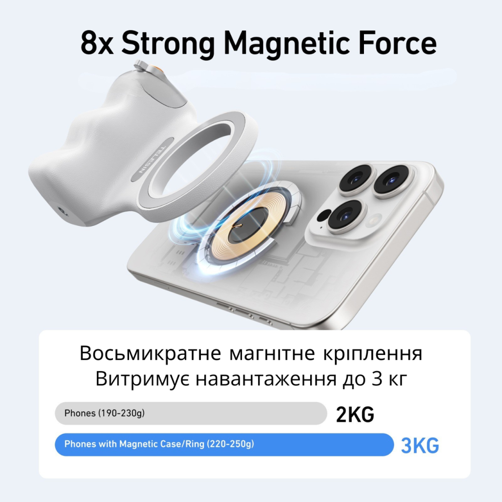 Магнітний тримач на телефон грип-кріплення рукоятка для фото і відео зйомки Android і iPhone з Bluetooth пультом Кам'янець-Подільський - фото 4