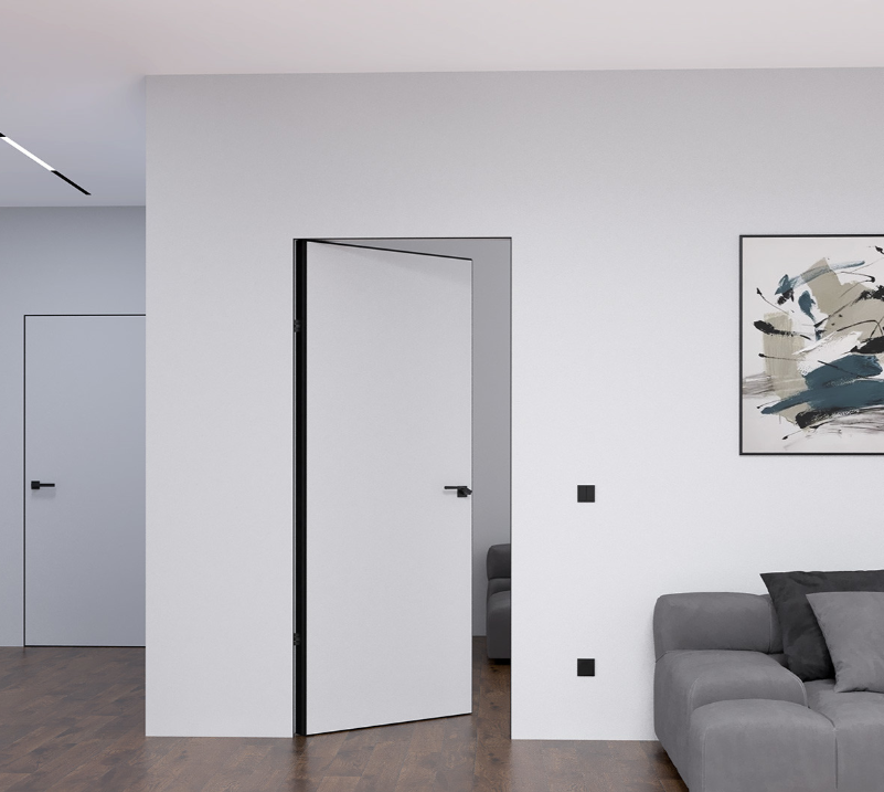 Межкомнатные двери скрытого монтажа Abwehr Smart Invisible Inside Кромка алюминий черный 820х2005 мм Киев - изображение 3