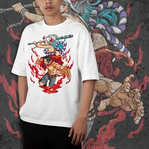 Футболка для підлітка хлопчика з принтом Ван Пис Ейс і Ямато Розмір 160 Anime10164 Дніпро - фото 4