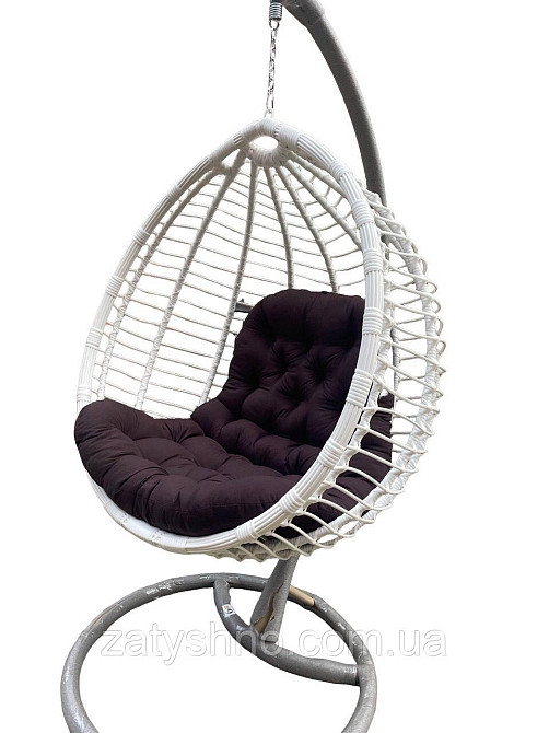 Кокон із ротанга з коричневою подушкою Київ - фото 6