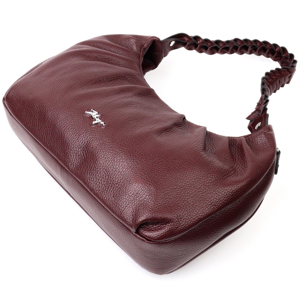 Красива сумка жіноча багет KARYA 20839 шкіряна Бордовий Київ - фото 9