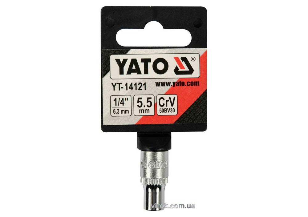 Головка торцева шестигранна YATO 1/4" М5.5 CrV [Блістер] Одеса - фото 1