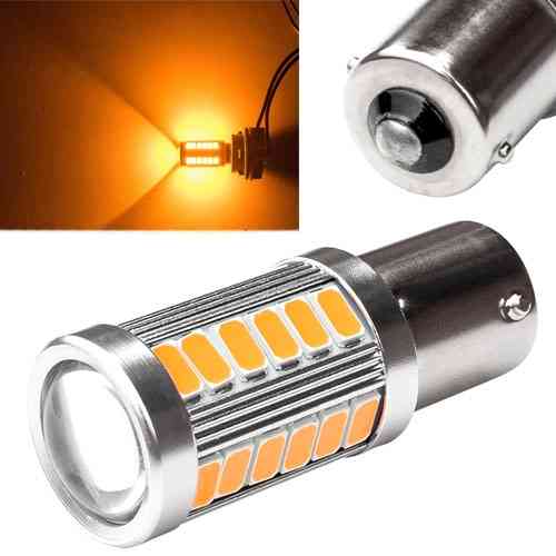 LED 1156 BA15S P21W лампа в автомобіль, 33 SMD 5630, жовтий Вінниця