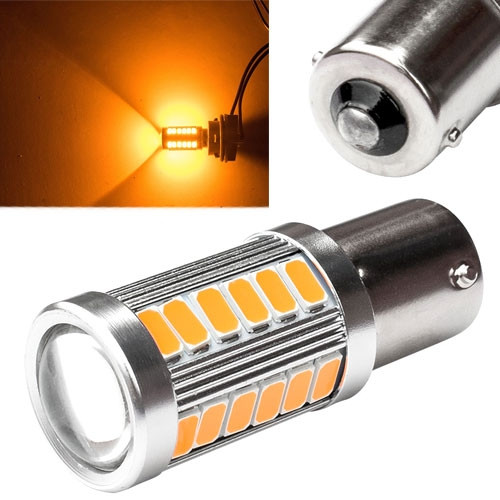 LED 1156 BA15S P21W лампа в автомобіль, 33 SMD 5630, жовтий Вінниця - фото 1