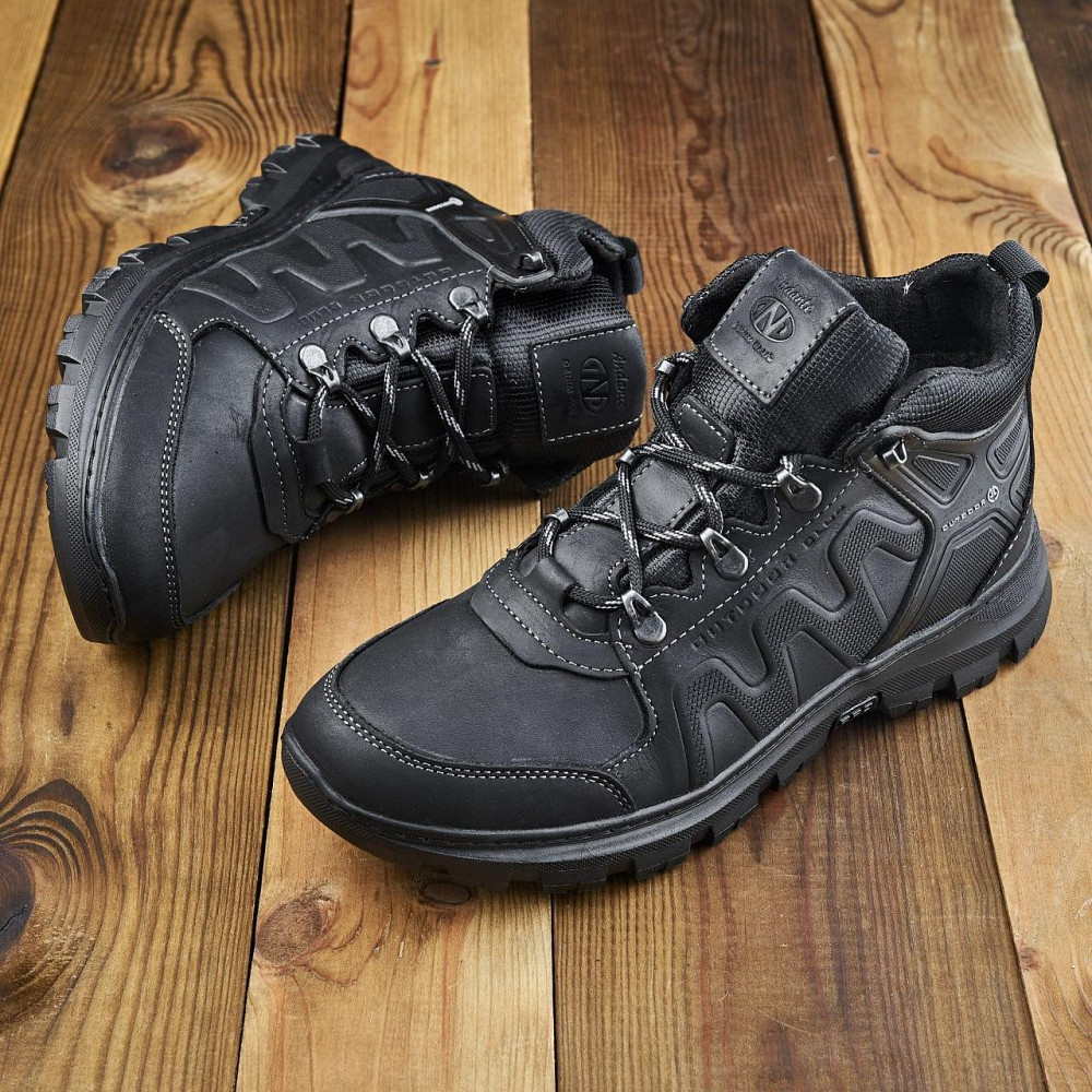 Чоловічі теплі зимові стильні черевики з натуральної шкіри та хутра артикул 115/1 Харків - фото 9