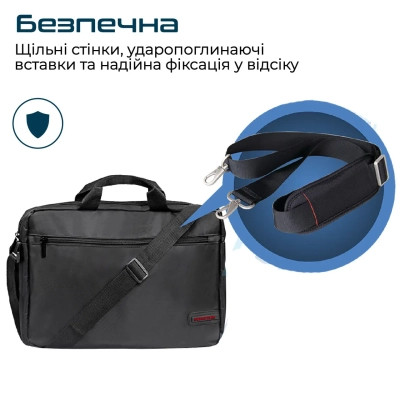 Сумка для ноутбука Promate 15.6" Gear-MB black (gear-mb.black) Вінниця - фото 3