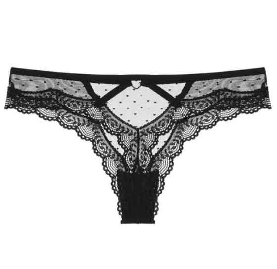 Еротичні стрінги чорні - розмір 46, 85% поліамід, 15% спандекс Київ
